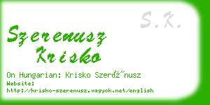 szerenusz krisko business card